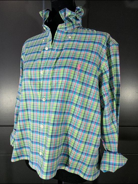 Ralph Lauren Tops - Upcycled Women's Ralph Lauren Ruffled Collar Shirt